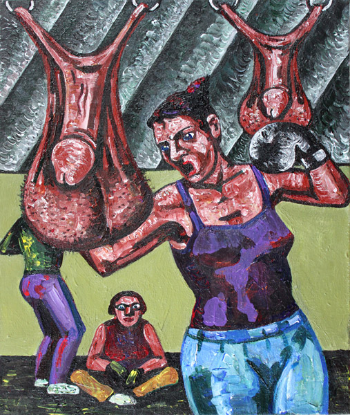 Punching ball 2020 - 38 x 46 cm - acryl/canvas - collection privée/private collection