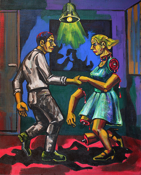 La danse des connards 2021 - 92 x 73 cm - acryl/canvas - collection privée / private collection