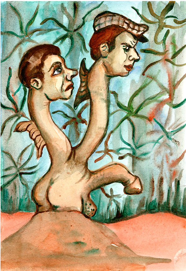 "Les oursins" 2023 - 15 x 21 cm - watercolor on paper -collection privée - private collection