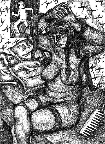 Coiffure - 2007 - 24 x 32 cm - ink/paper - collection privée/private collection