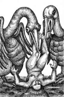 Appétit d'oiseaux 2017 - 16 x 24 cm - ink/paper - collection privée/private collection