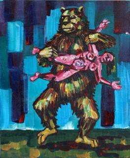 Swinging bear 2020 - 38 x 46 cm -  acryl/canvas - collection privée/private collection