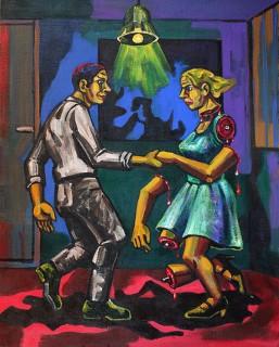 La danse des connards 2021 - 92 x 73 cm - acryl/canvas - collection privée / private collection