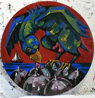 Oiseau-nichon 2022 50 x 50 cm - acryl/canvas - DM for more infos
