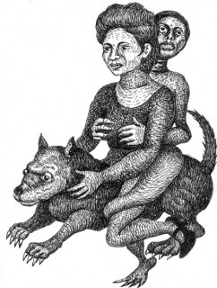 Couple chevauchant un chien - 2009