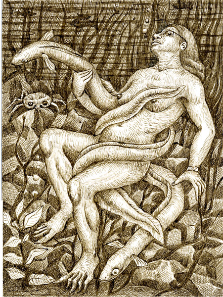 Anguilles 2017 - 24 x 32 cm - ink/paper - collection privée/private collection