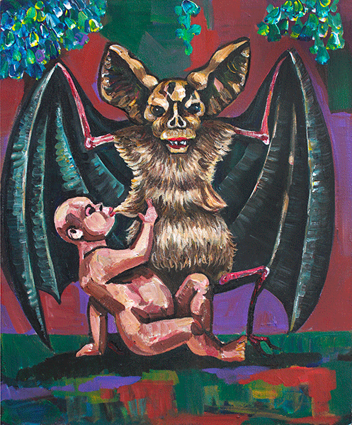 Bébé covid 2021 - acryl/canvas - collection privée/private collection